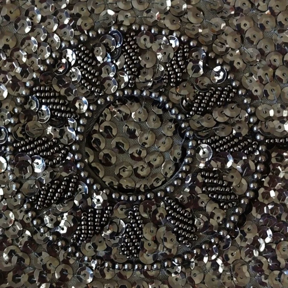 BLACK BEADED and SEQUIN EVENING CLUTCH. No Flaws.